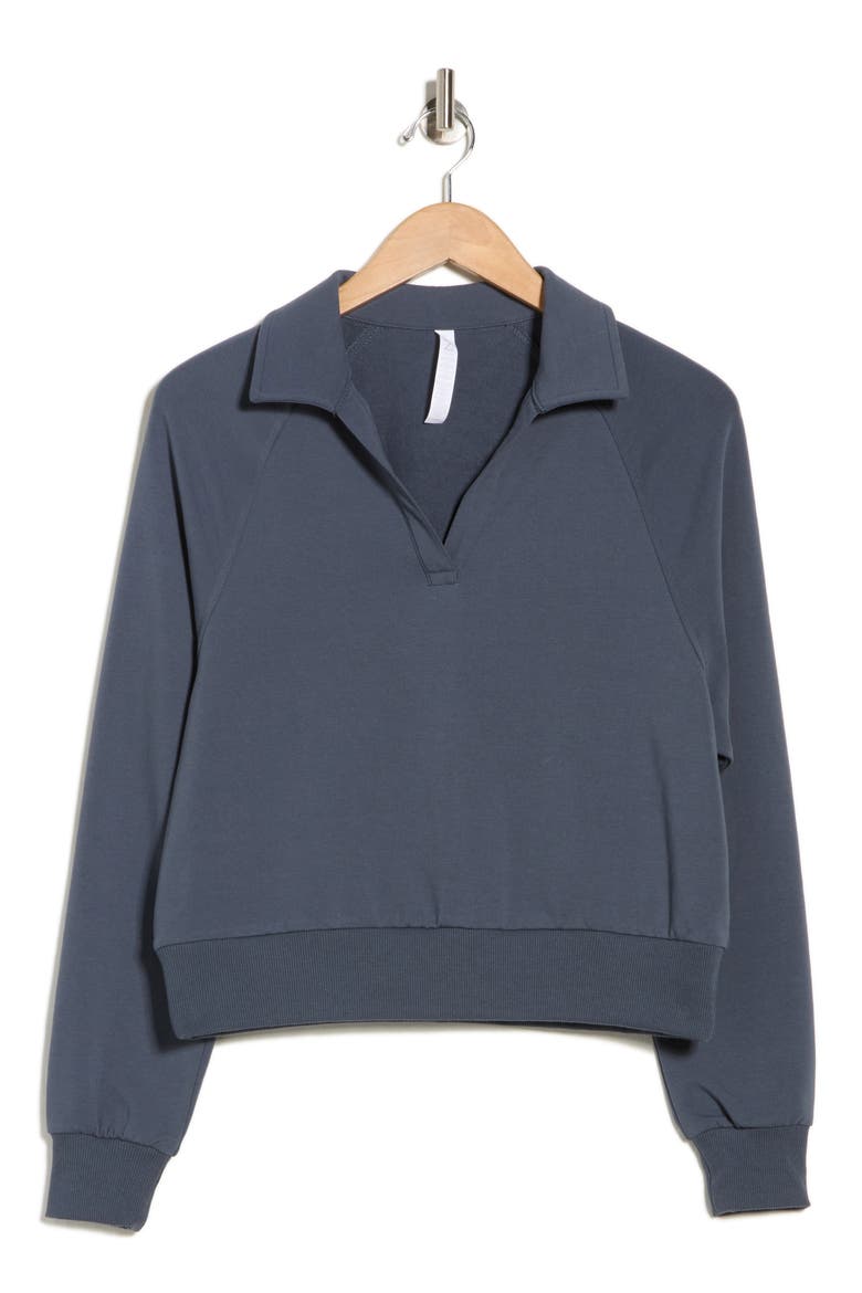 Relay French Terry Polo Sweatshirt, Alternate, color, NAVY ARMADA