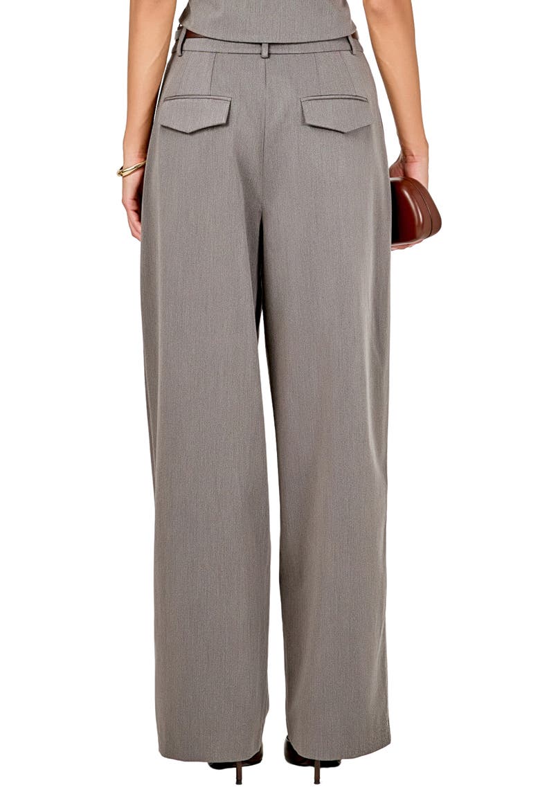 Pleat Front Wide Leg Pants, Alternate, color, GREY