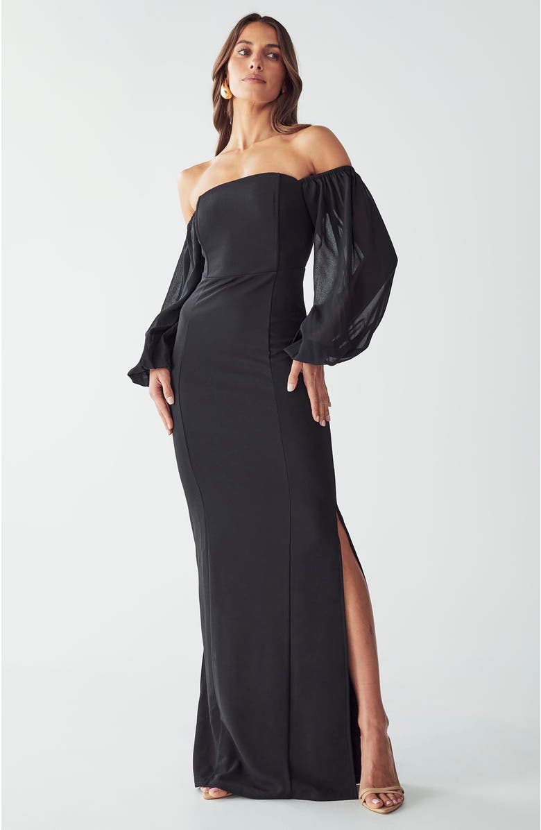 BWLDR Kyra Maxi Dress, Alternate, color, Black