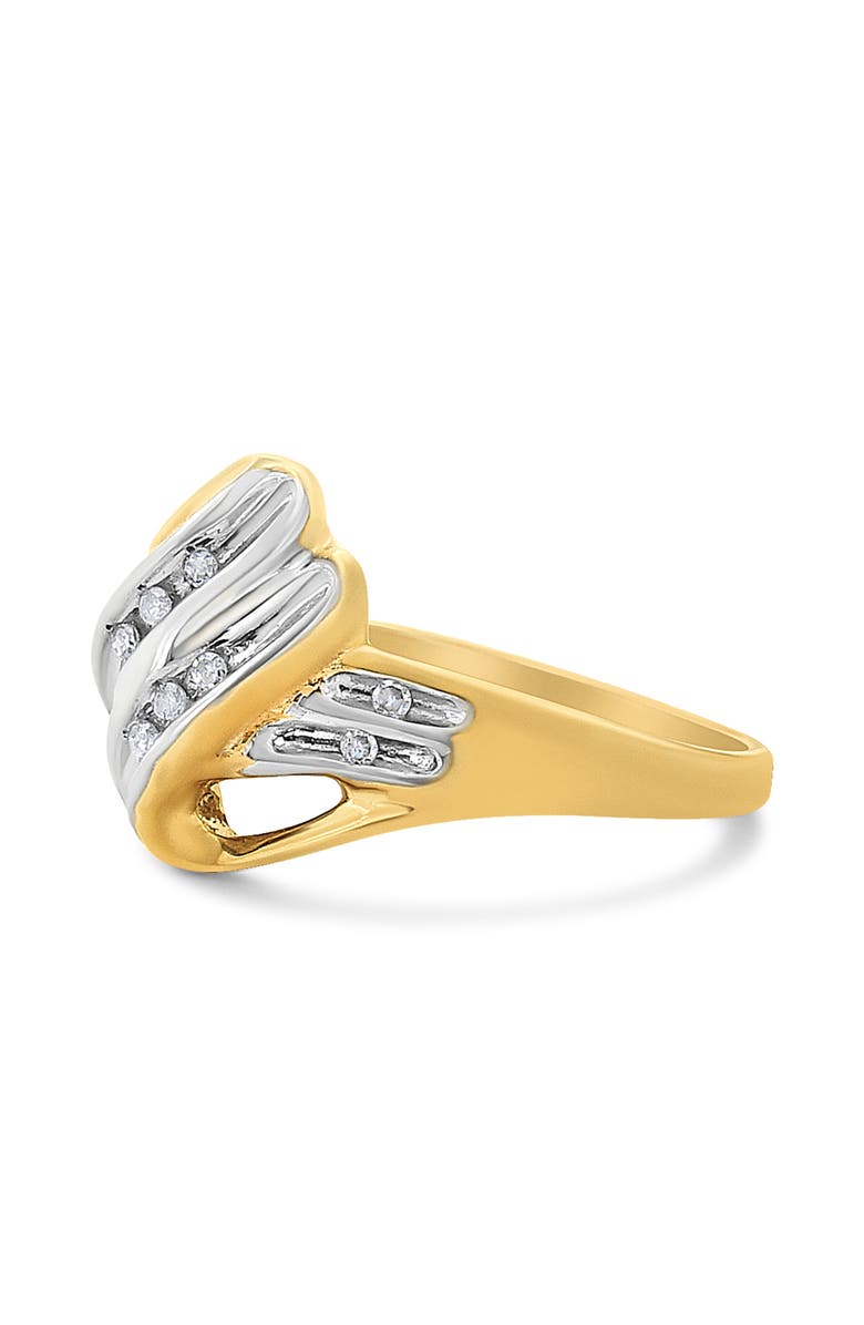 Haus of Brilliance 10K Yellow and White Gold 1/15 Cttw Diamond Bypass Ring, Alternate, color, Yellow