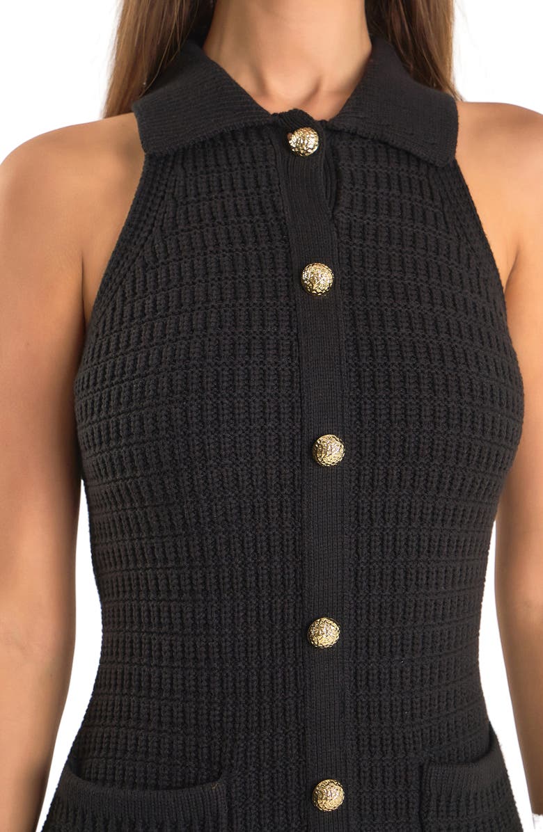 Endless Rose Sleeveless Sweater Dress, Alternate, color, Black