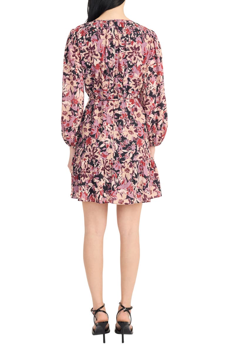 Donna Morgan V-Neck Fit & Flare Minidress, Alternate, color, Black/ Apricot