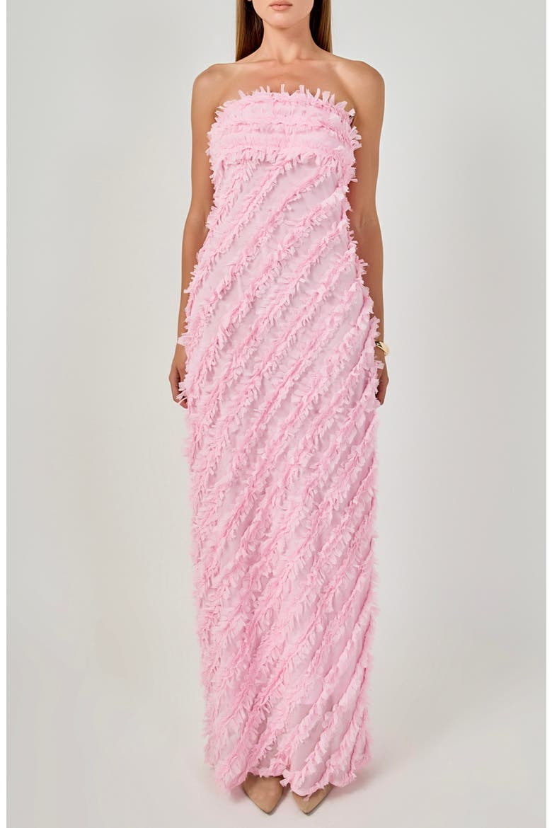 Strapless Ruffled Maxi Dress, Main, color, PINK