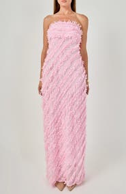 Endless Rose Strapless Ruffled Maxi Dress