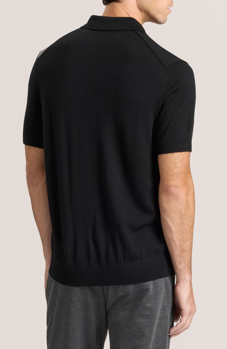Ted Baker Intarsia Merino Wool Blend Sweater Polo, Alternate, color, Black Beauty