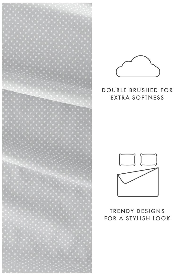 Premium Ultra Soft My Heart Pattern 4-Piece Bed Sheet Set, Alternate, color, LIGHT GRAY