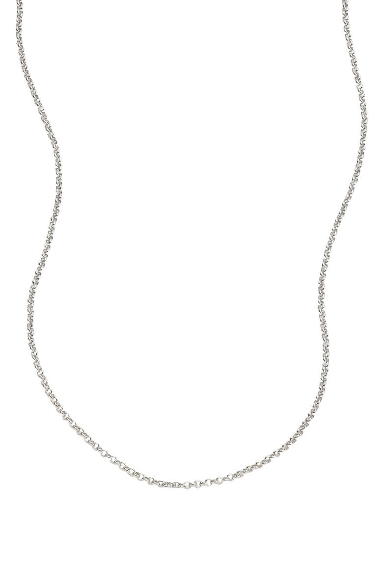 MADE BY MARY Rolo Chain Necklace, Main, color, Silver