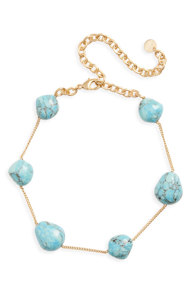Cult Gaia Andie Faux Turquoise Choker Necklace, Main, color, Ibiza Turquoise