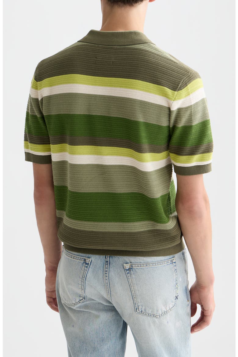 Stripe Textured Polo, Alternate, color, GARDEN GREEN STRIPE