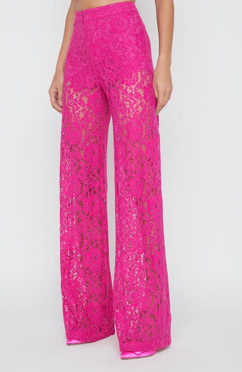L'agence Livvy High Waist Lace Straight Leg Pants In Pink