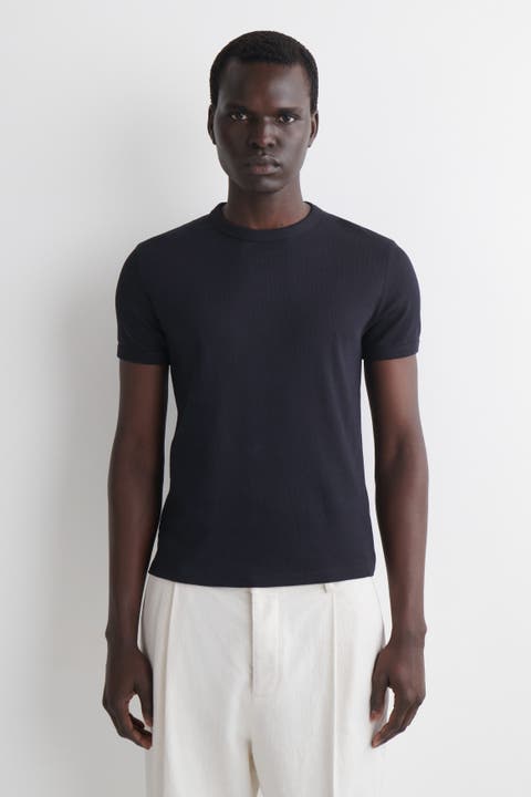 Slim Ribbed Cotton T-Shirt