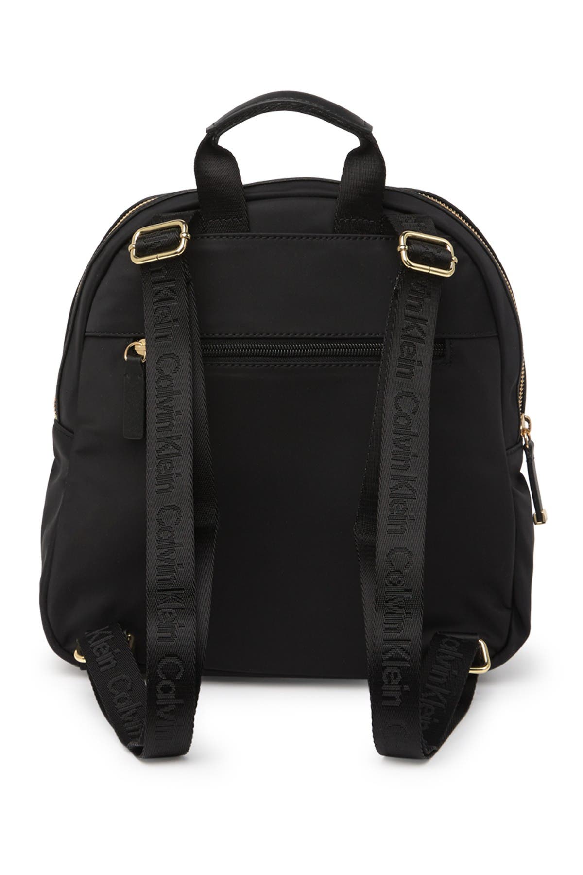 Calvin Klein Belfast Leather Trimmed Nylon Backpack, Alternate, color, 