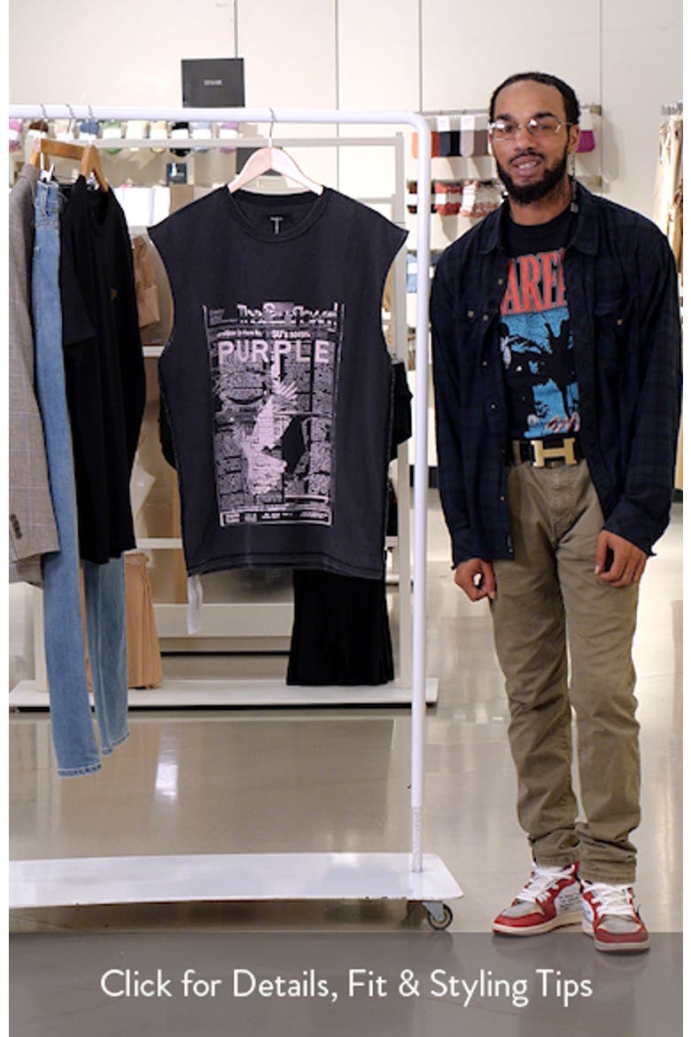Textured Jersey Sleeveless Graphic T-Shirt video