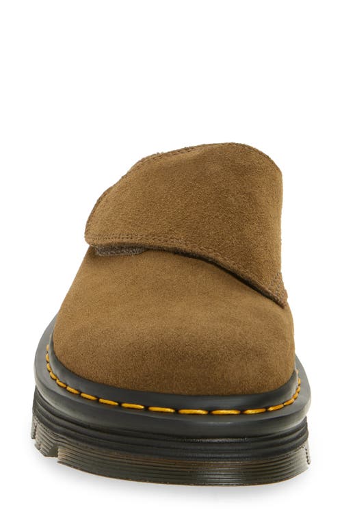 Dr. Martens' Zebzag Anywair Olive Bronx Suede Clogs Olive Bronx Suede In Green