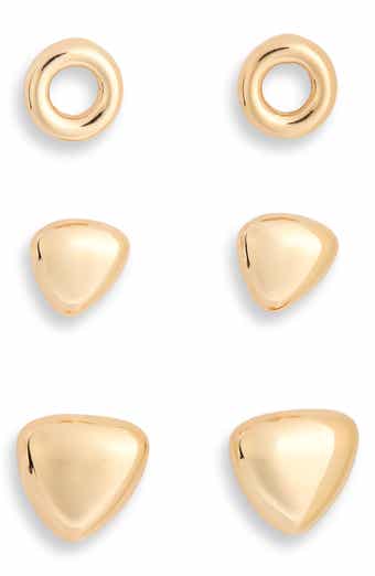 Set of 3 Assorted Geometric Stud Earrings
