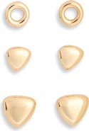 Leith Set of 3 Assorted Geometric Stud Earrings