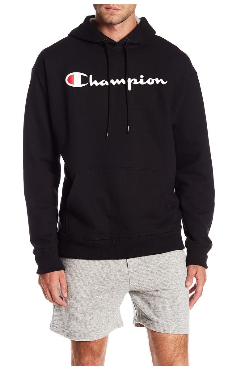 Champion Powerblend Logo Pullover Hoodie, Main, color,