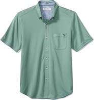 Tommy Bahama San Lucio Lotus Happy Hour IslandZone® Short Sleeve Cotton Blend Button-Up Shirt