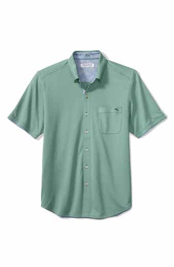 San Lucio Lotus Happy Hour IslandZone® Short Sleeve Cotton Blend Button-Up Shirt