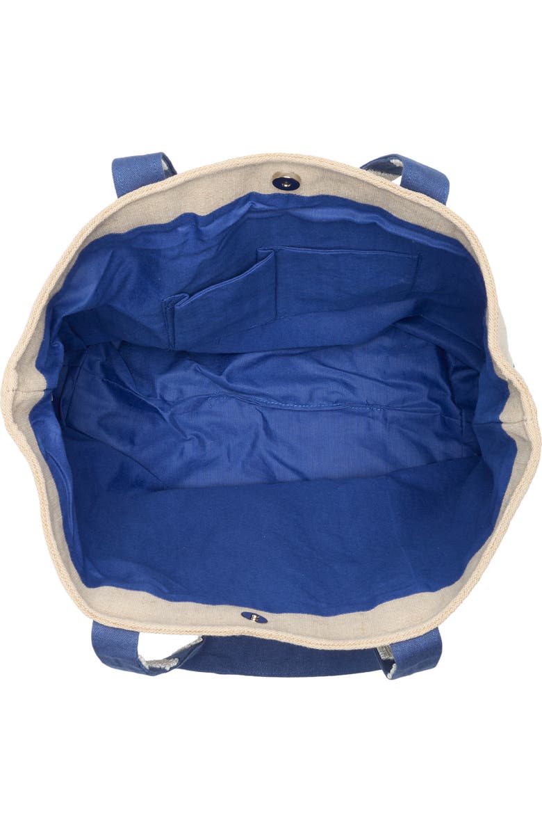 Collection XIIX Lobster Beaded Canvas Tote, Alternate, color, Blue