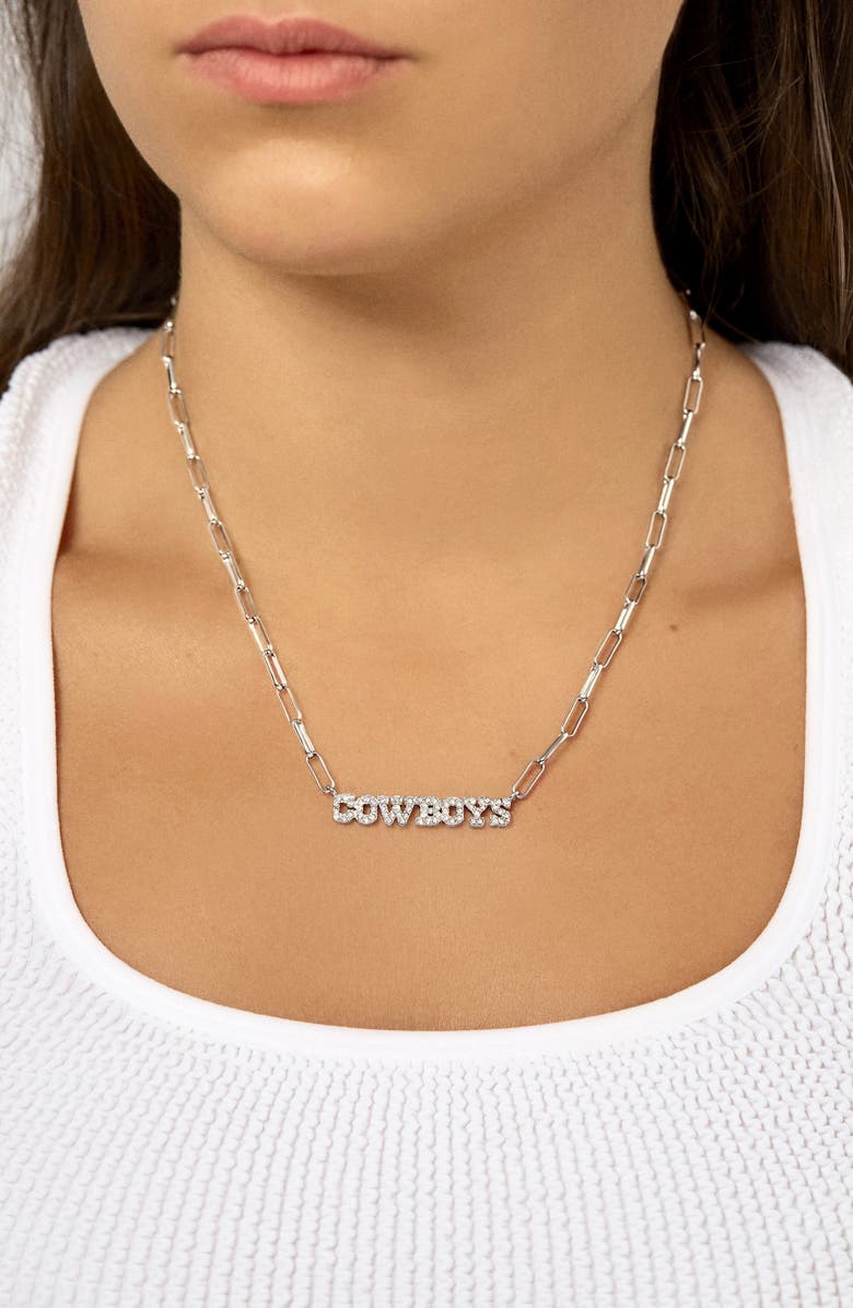 BaubleBar Women's Dallas Cowboys Paperclip Chain Necklace, Alternate, color, 