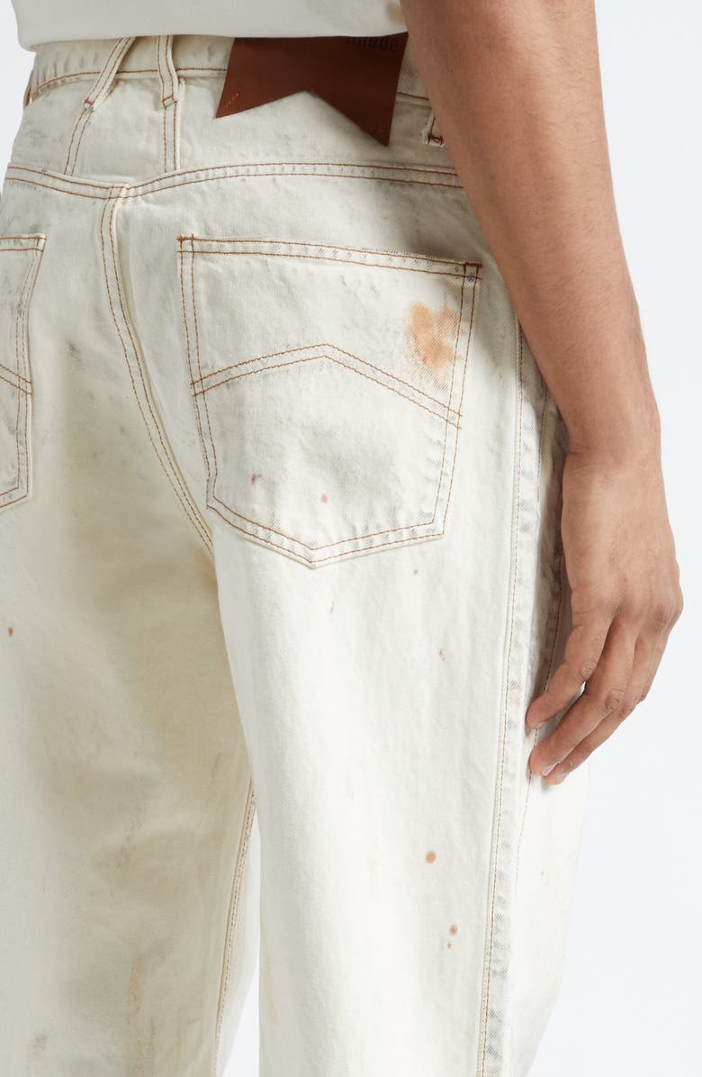 Rhude Traxedo Relaxed Fit Jeans, Alternate, color, Woodland White