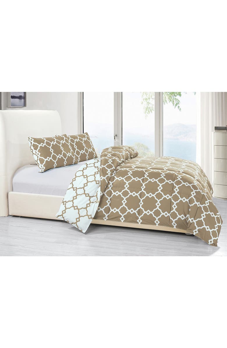 Duck River Textile King Greyson Down Alternative Reversible Comforter Set - Taupe, Alternate, color, 