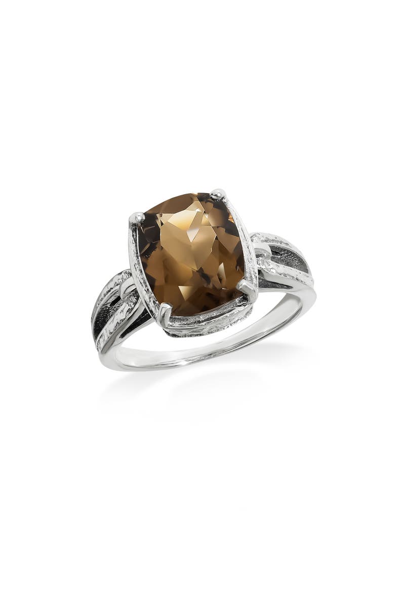 Sterling Silver Quartz Ring, Main, color, BROWN