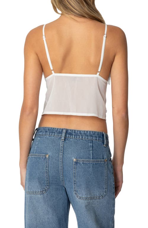 Edikted Ruffle Babydoll Crop Top In White