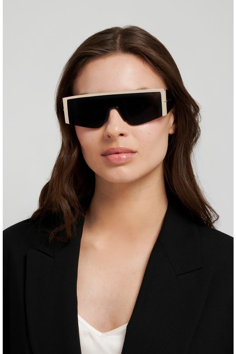 VB 7015/S 99mm Oversize Shield Sunglasses, Alternate, color, GOLD BLACK/ GREY