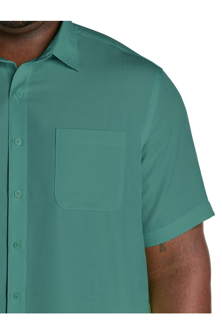 Microfiber Comfort Grid Sport Shirt, Alternate, color, NORTH SEA