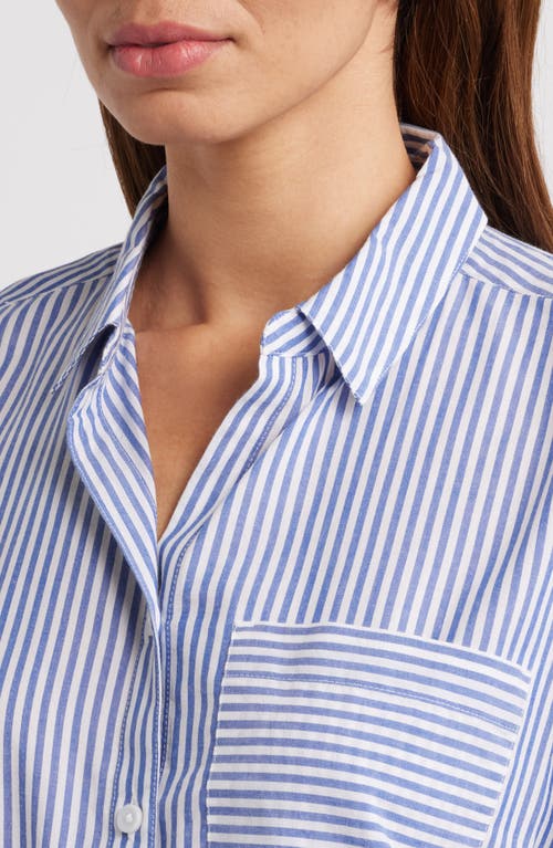 BEACHLUNCHLOUNGE BEACHLUNCHLOUNGE CANDY STRIPE COTTON BLEND BUTTON-UP SHIRT