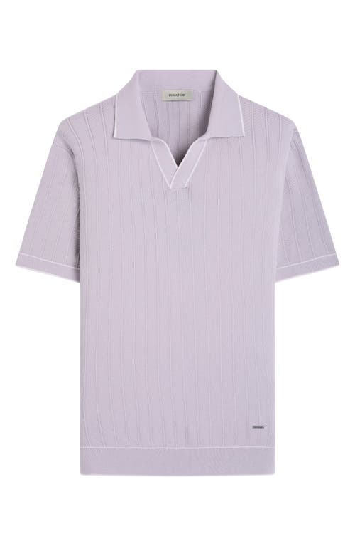 Bugatchi Johnny Collar Rib Polo In Platinum