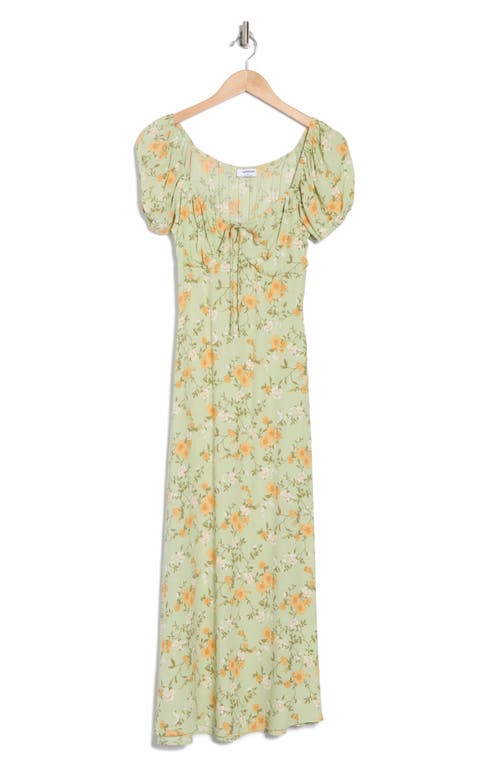 Blu Pepper Floral Midi Dress In Light Sage