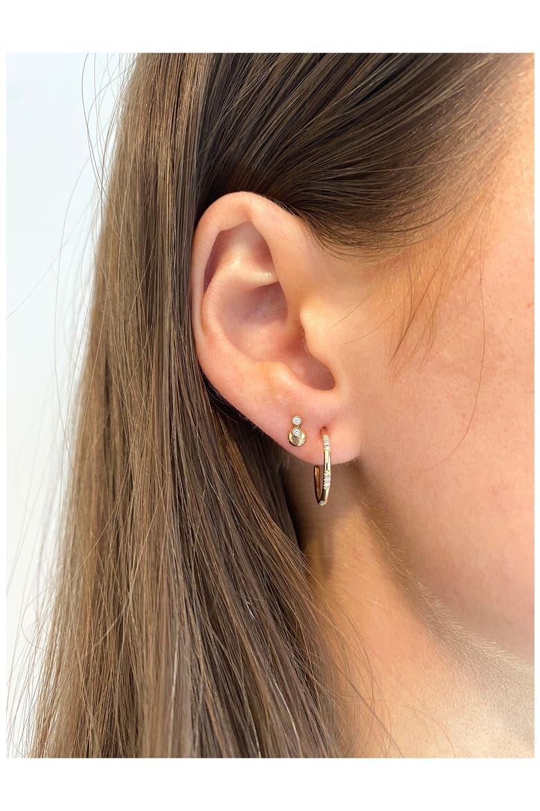 Sylvie Rose Diamond Hoop Earrings, Alternate, color, YELLOW GOLD
