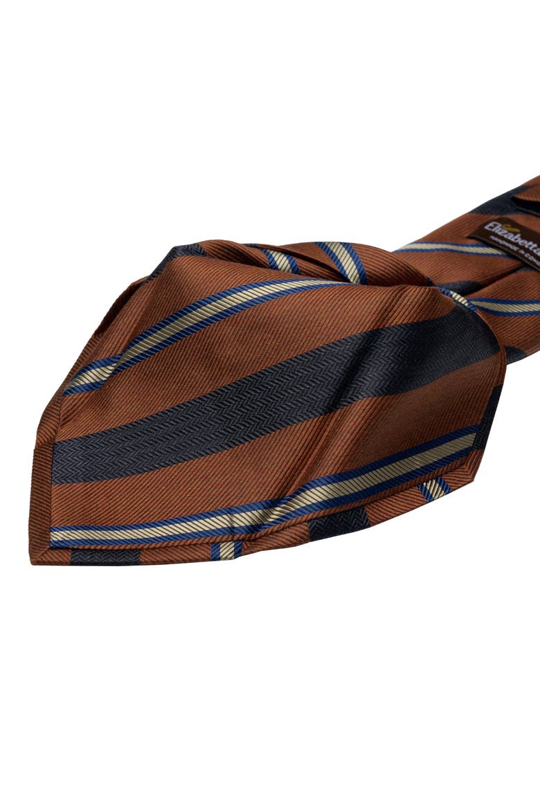 Flaminia - Extra Long Silk Jacquard Tie for Men, Alternate, color, Rust