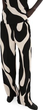 MANGO Print Straight Leg Pants