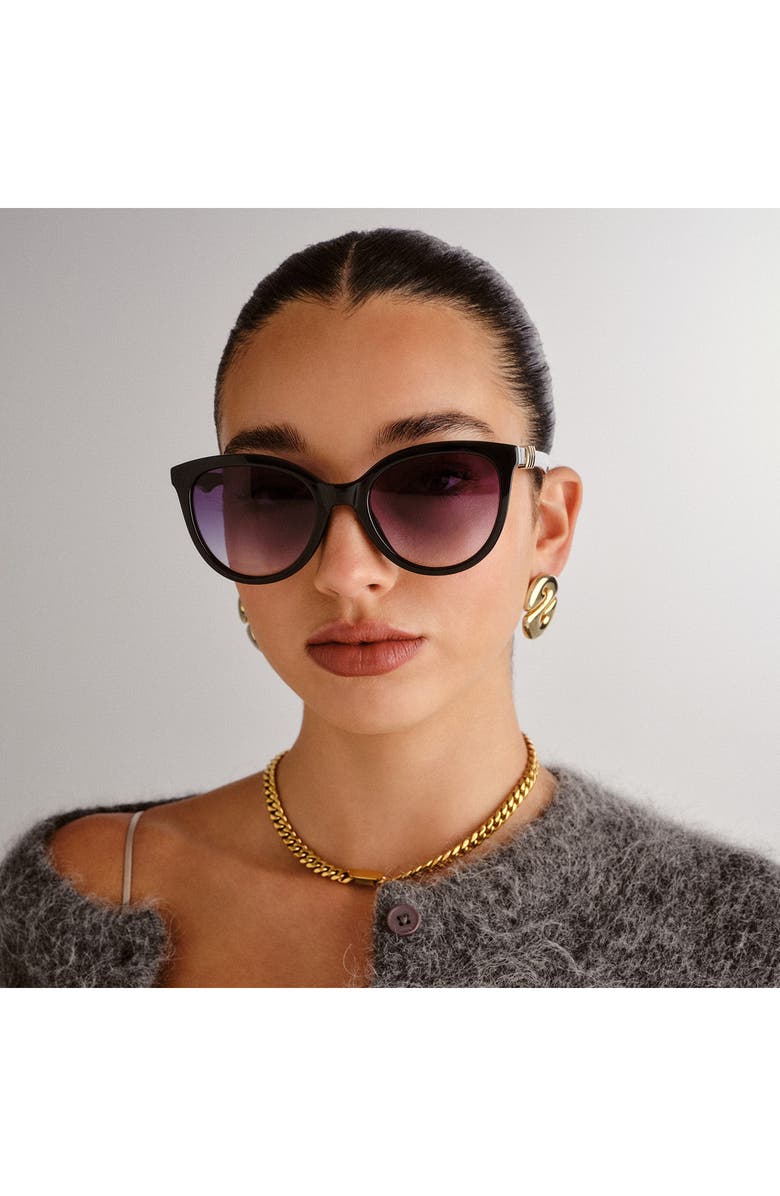 Le Specs The Muse 54mm Round Sunglasses, Alternate, color, Black/ Smoke Grad