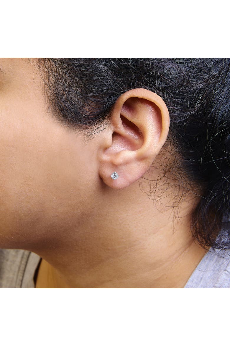 14K Gold 1/2 Cttw Round Lab Grown Diamond Solitaire Stud Earrings, Alternate, color, White
