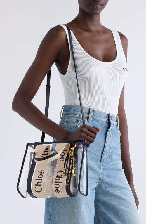 Chloé Small Woody Jelly & Leather Tote Bag In White
