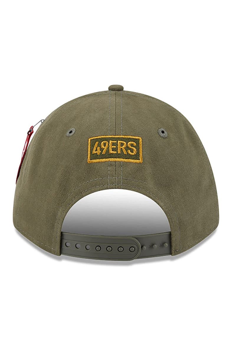 Men's New Era x Alpha Industries  Olive San Francisco 49ers A-Frame 9FORTY Adjustable Hat, Alternate, color, Olive