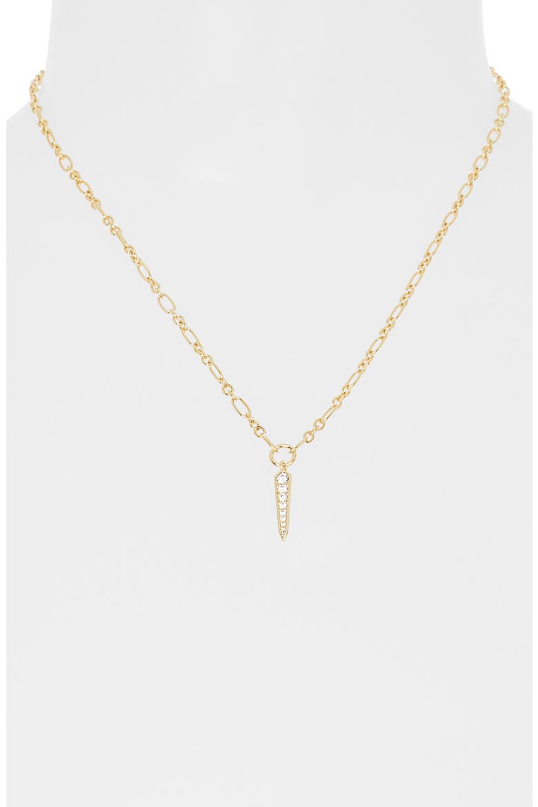 Fate Short Pendant Necklace, Alternate, color, GOLD WHITE CZ