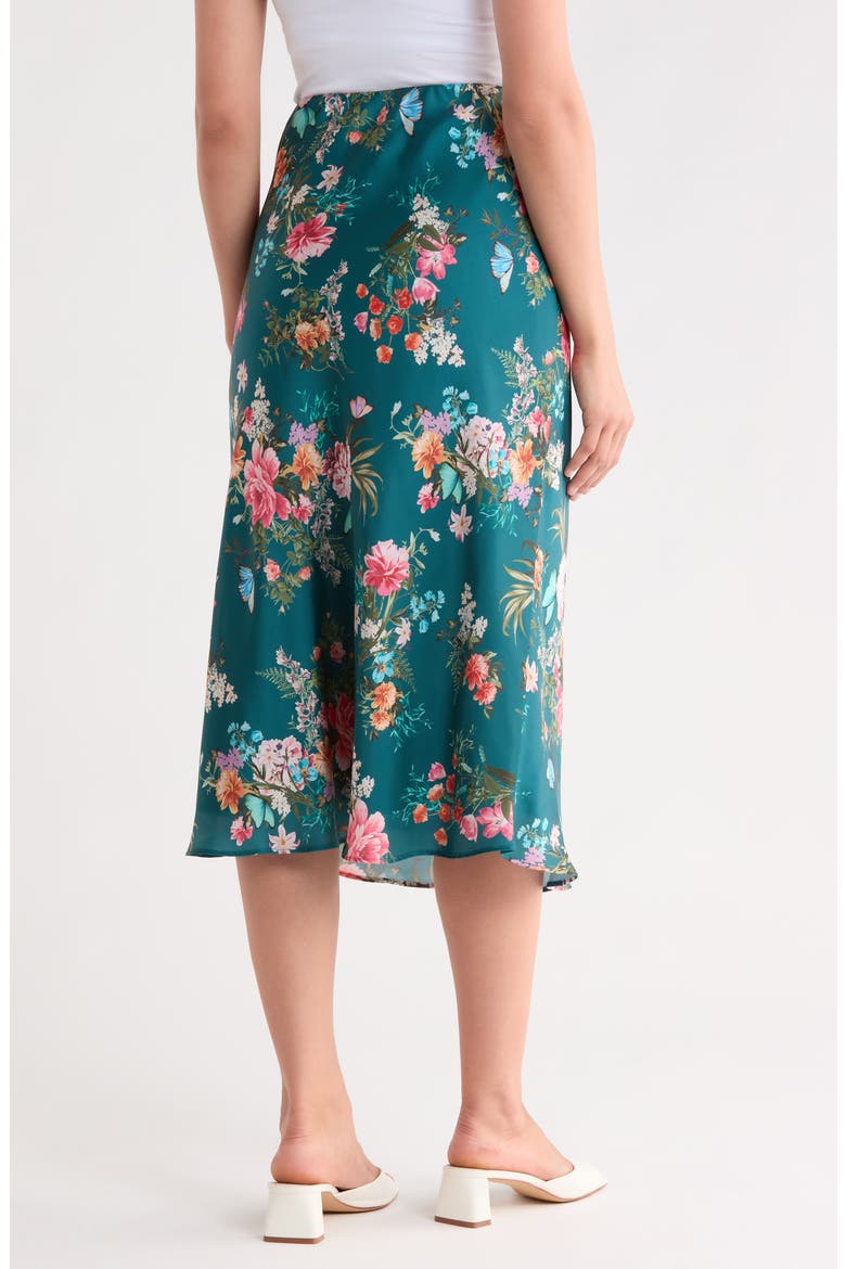 Floral Print Midi Skirt, Alternate, color, MEDITTERRANEAN