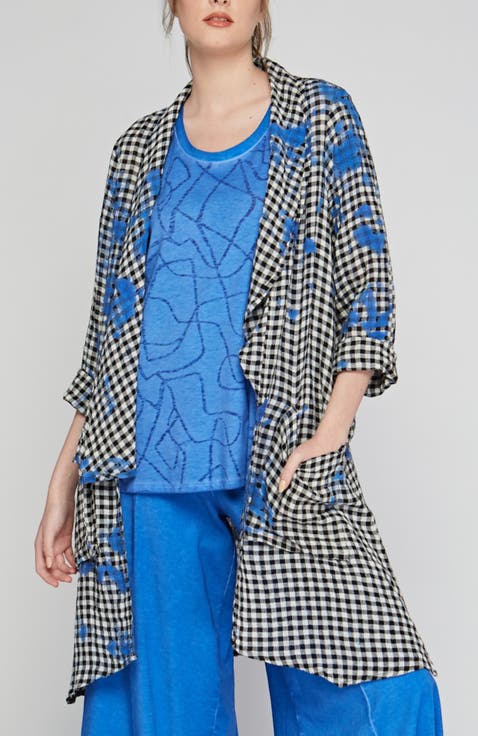 Jax Checkered Gauze Linen Duster