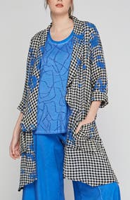 LUUKAA Jax Checkered Gauze Linen Duster