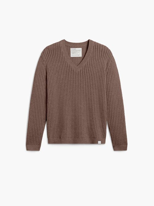 Ministry Of Supply Atlas Textured V-neck Sweater In Ash Brown