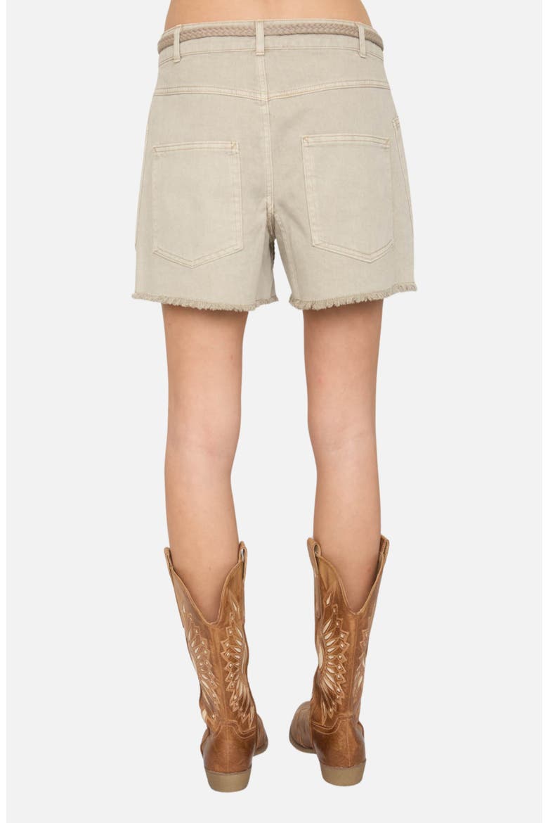 Drawstring Denim Shorts, Alternate, color, STONE