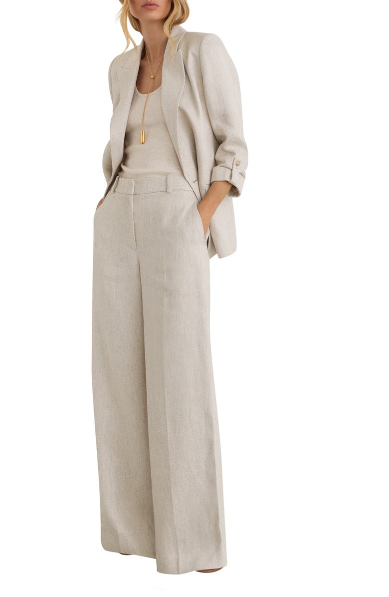 Reiss Nolah Wide Leg Pants, Alternate, color, Neutral