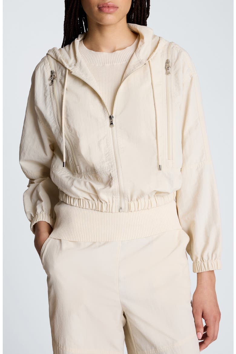 Zip Shoulder Hoodie, Main, color, OYSTER