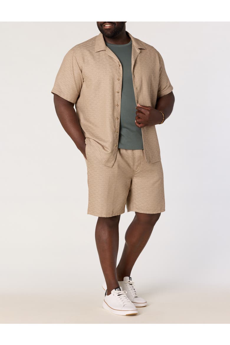 Big & Tall Resort Textured Sport Shirt, Alternate, color, DUNE